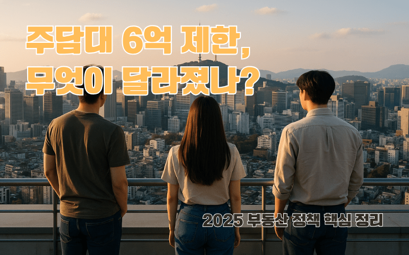 You are currently viewing 수도권 대출 규제, 2025 부동산 정책 핵심 정리: 주담대 6억 제한, 무엇이 달라졌나?